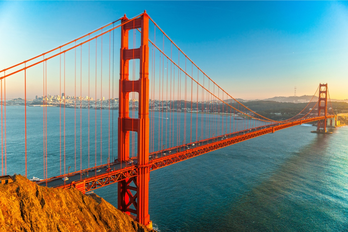 San Francisco Golden Gate Bridge representing the top flight deal from Dallas in November 2025